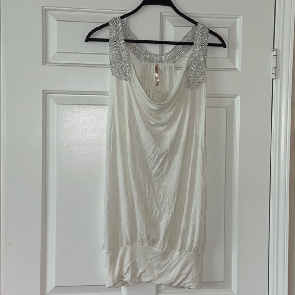 ✨Reduced NWT PAPAYA tank top, tunic w sparkly silver fun straps, Plus Sized - Picture 2 of 3